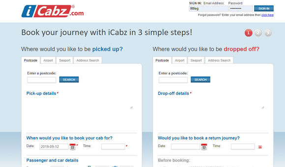 Realtime taxi journey quote