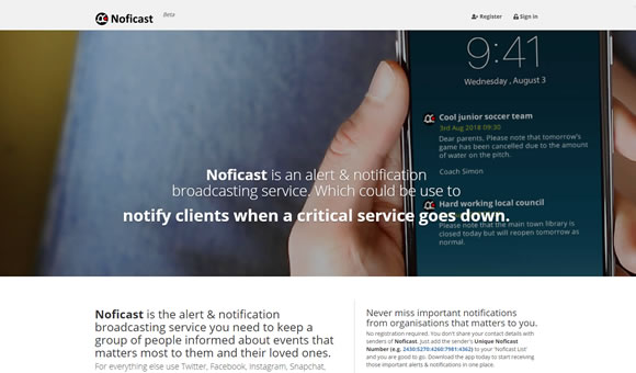 NofiCast | Message broadingcasting service and app